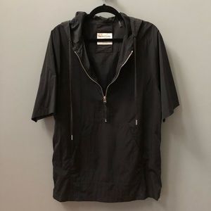 Helmut Lang side zip nylon hoodie